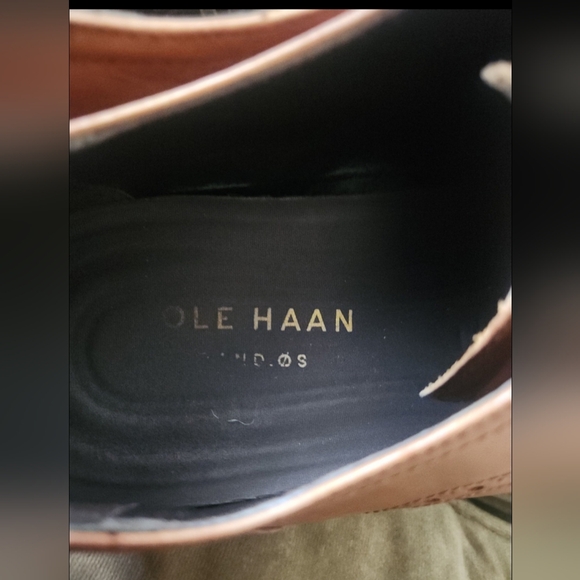 COLE HAAN LEATHER SHOES WING TIP BROWN 8M - Picture 5 of 5
